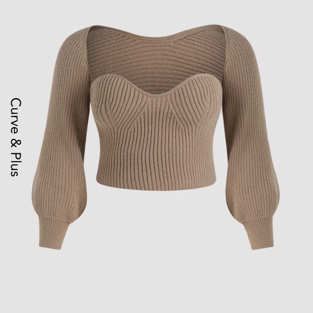 2 piece tube top sweater set